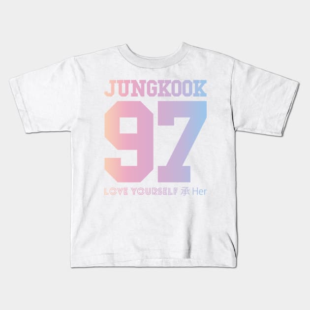 BTS (Bangtan Boys) LOVE YOURSELF 轉 'Her' Jungkook 97 Jersey Kids T-Shirt by iKPOPSTORE